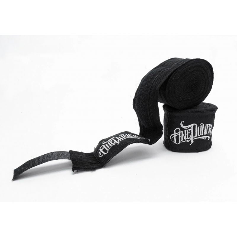 MASTERS FIGHT EQUIPMENT Elastic Boxing Hand Wraps “ONE PUNCH”, 3.5 fekete harcművészeti felszerelés 133256-OP01