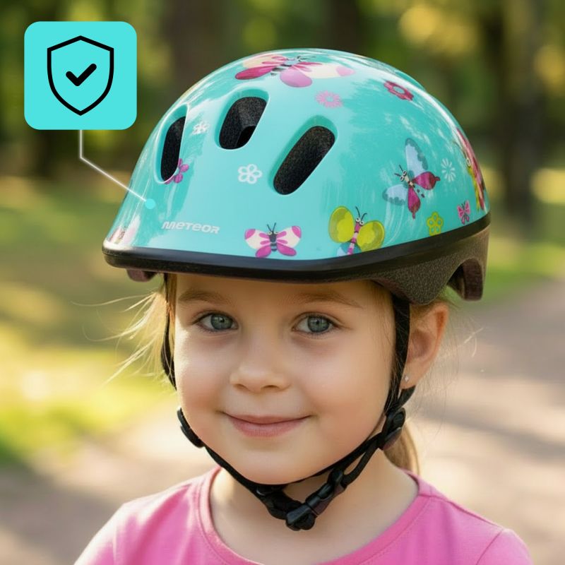 Meteor KS06 butterflies children's bike helmet uniw sisak