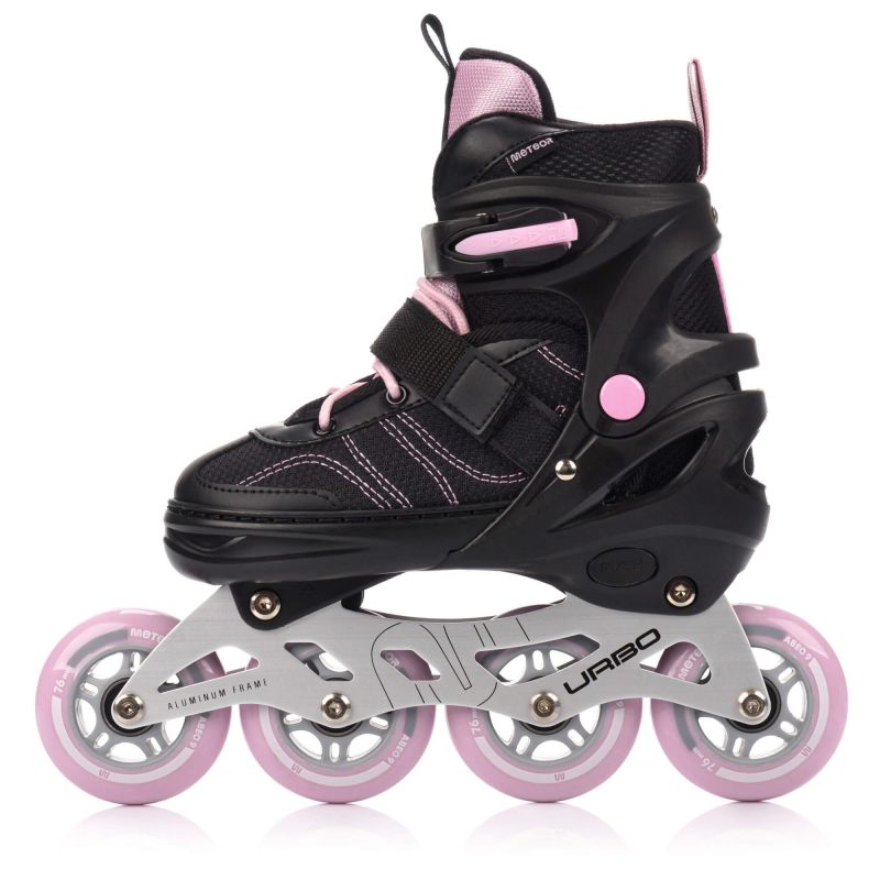 Meteor M 34-37 Urbo Roller Skates Black/ rózsaszín görkorcsolya
