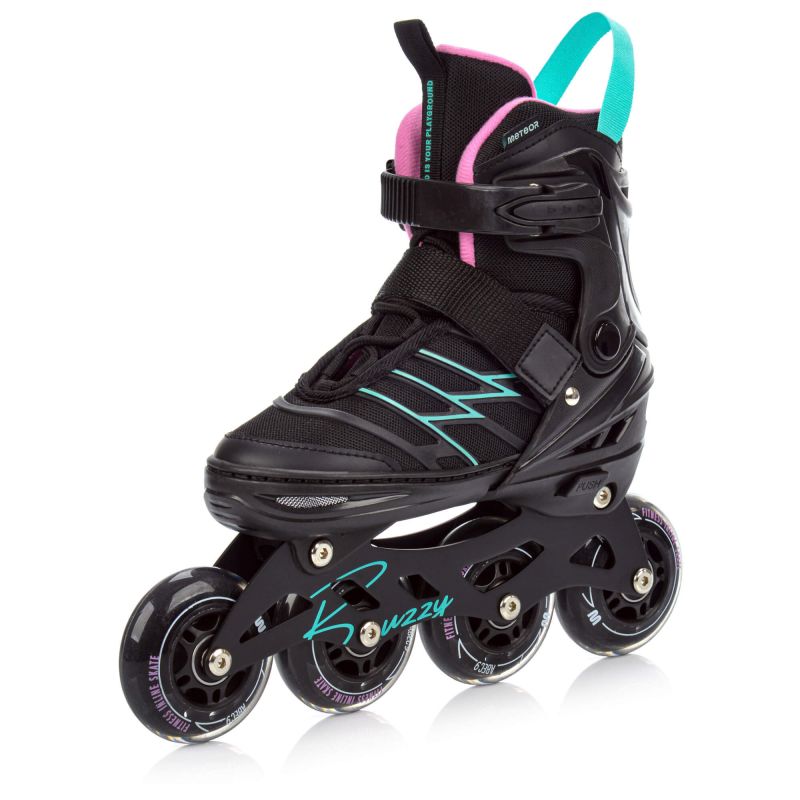 Meteor Roller Skates L 38-43 Buzzy Black/Pink/ menta görkorcsolya