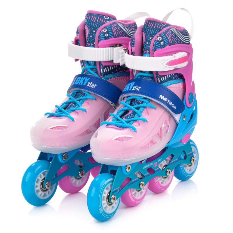 Meteor Roller Skates S 30-33 Loky Pink/ kék görkorcsolya