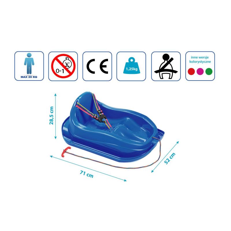 MINI BOBEK Blue Plastic Sled kék edzőfelszerelés GSP-1039732