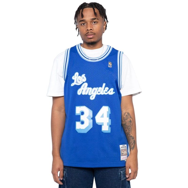 Mitchell & Ness NBA Swingman Los Angeles Lakers Shaquille O&#39;Neal M T-shirt SMJYAC18013-LALROYA96SON - Sportmania.hu