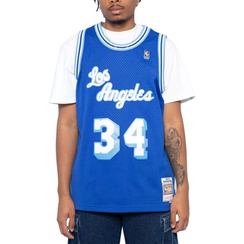 Mitchell &amp; Ness NBA Swingman Los Angeles Lakers Shaquille O&#39;Neal M T-shirt SMJYAC18013-LALROYA96SON