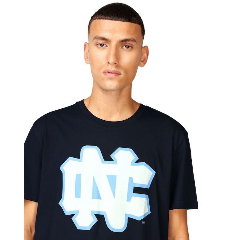 Mitchell &amp; Ness NCAA University Of North Carolina Large Logo Tee M BMTRINTL1272-UNCNAVY