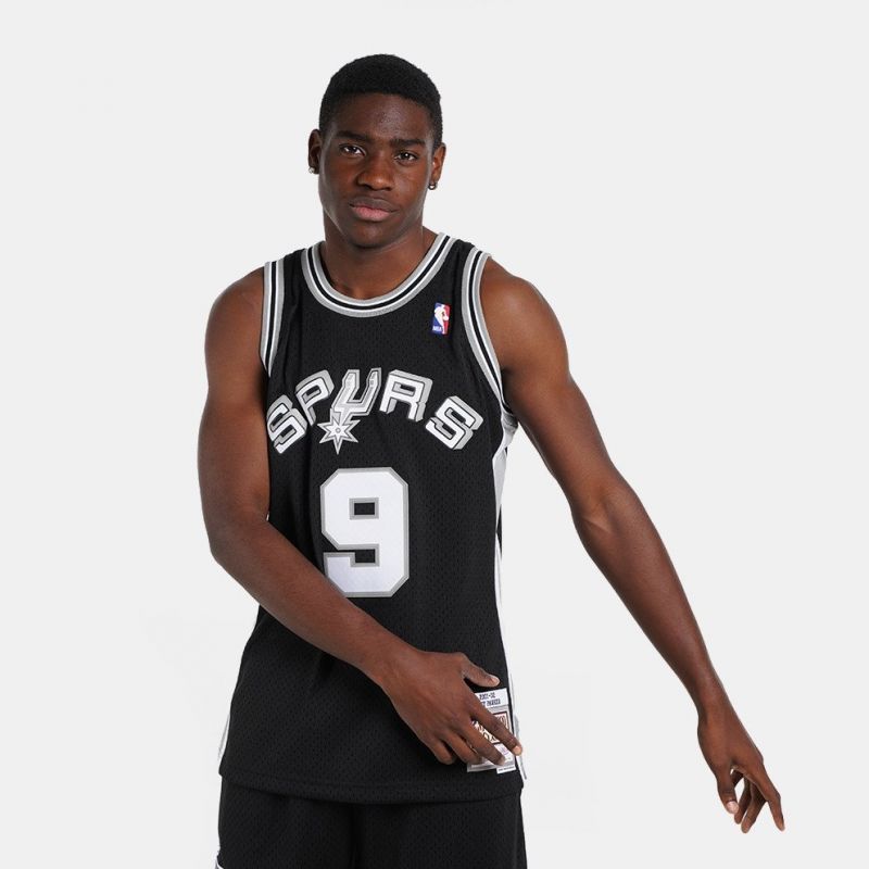 Mitchell &amp; Ness San Antonio Spurs NBA Swingman Jersey Spurs 2001 Tony Parker M SMJYLG19018-SASBLCK01TPA