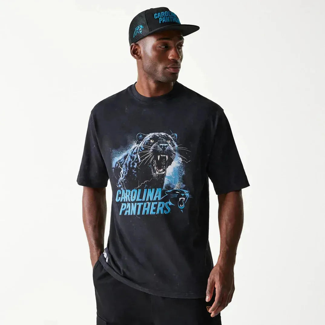 New Era Carolina Panthers NFL Games Premium Apparel Black Oversized férfi póló