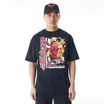 New Era Chicago Bulls NBA Flame Print Black Oversized férfi póló