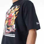 New Era Chicago Bulls NBA Flame Print Black Oversized férfi póló