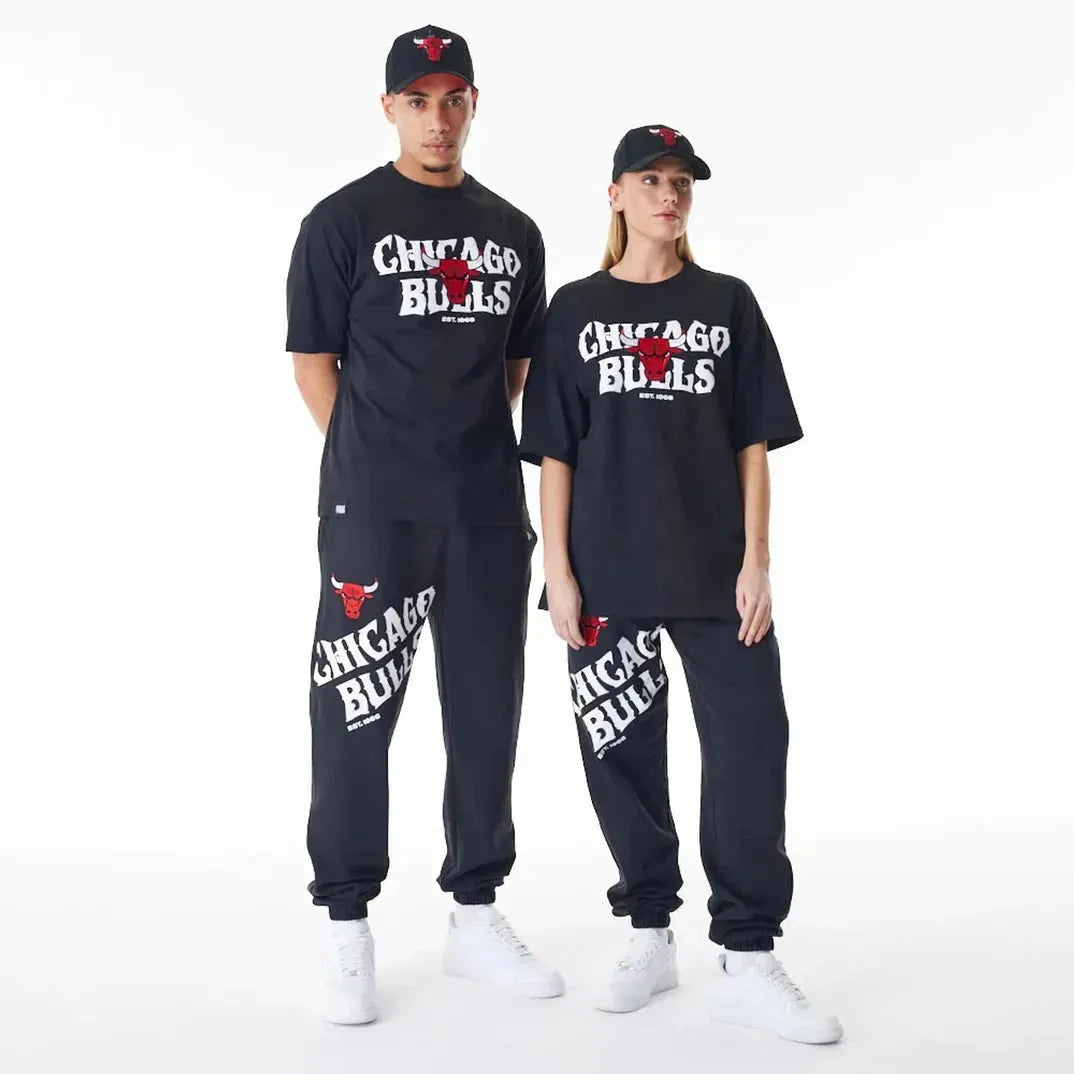 New Era Chicago Bulls NBA Graphic Black Oversized férfi póló