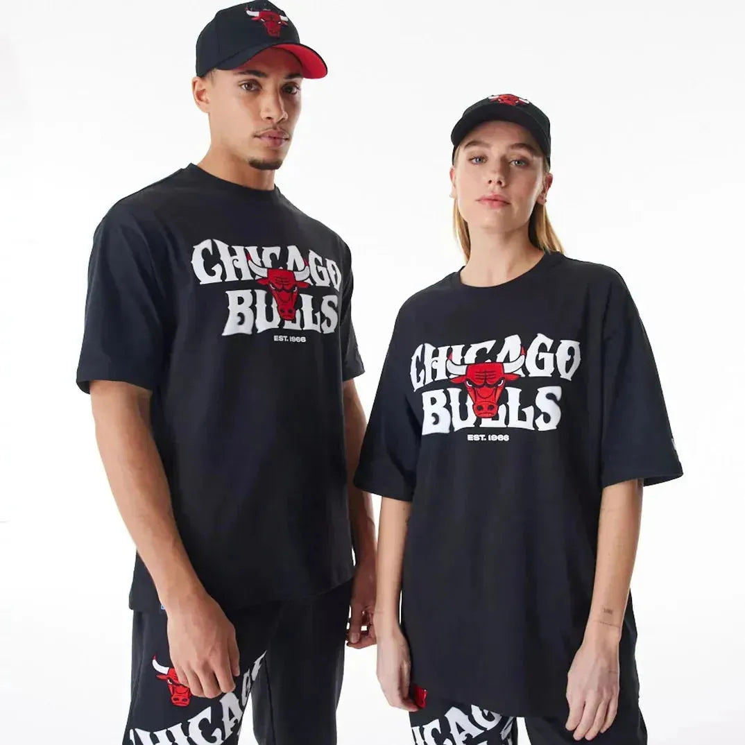 New Era Chicago Bulls NBA Graphic Black Oversized férfi póló