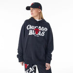 New Era Chicago Bulls NBA Graphic Black Oversized kapucnis pulóver