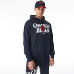 New Era Chicago Bulls NBA Graphic Black Oversized kapucnis pulóver