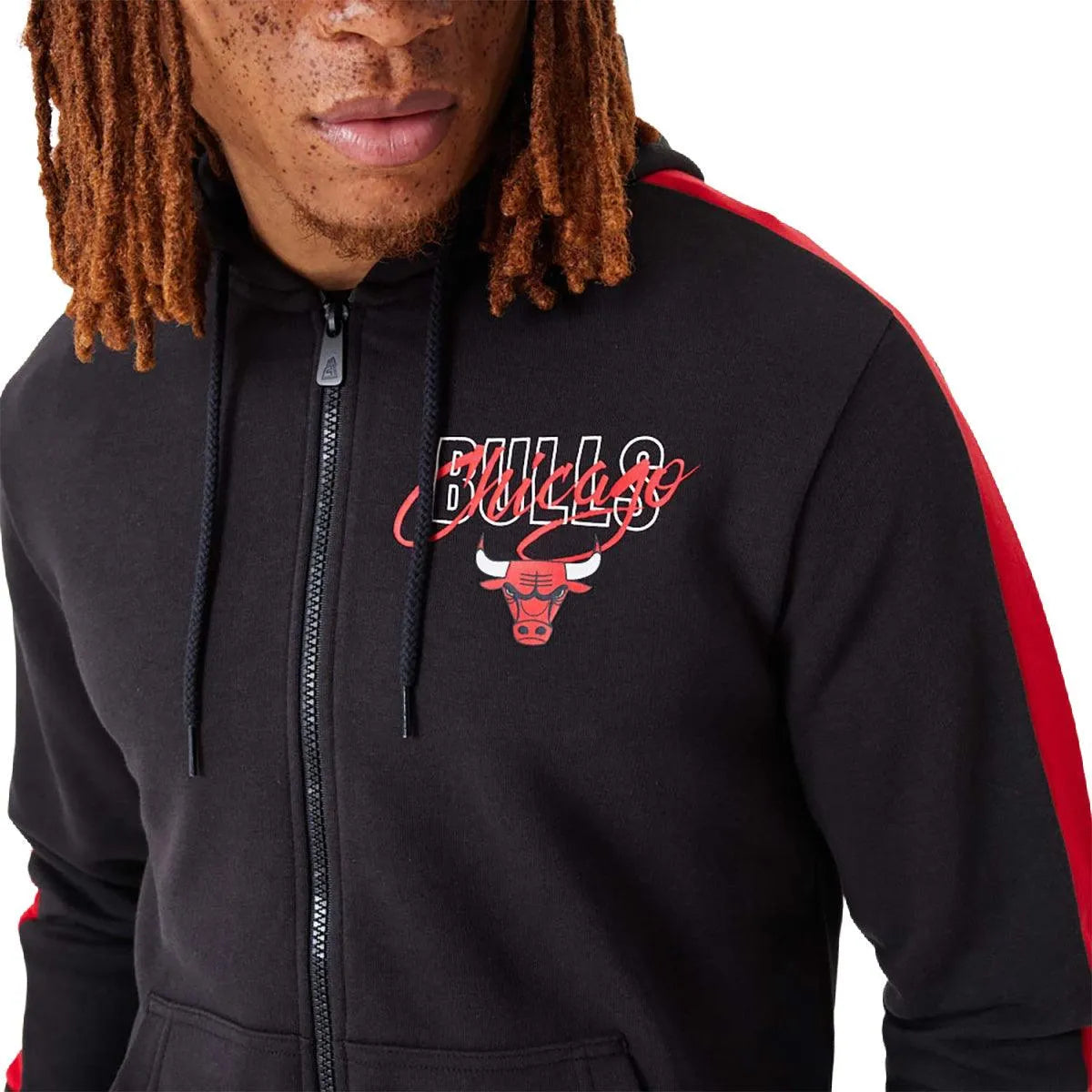 New Era Chicago Bulls NBA Script Full-Zip férfi zip pulóver