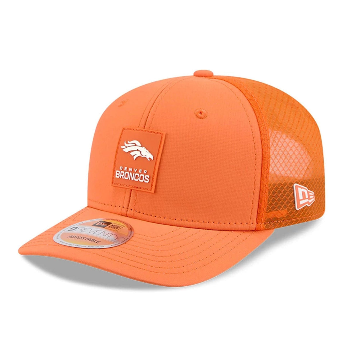 New Era Denver Broncos NFL Sideline 2025 Orange 9SEVENTY Trucker Stretch Snap - baseball sapka