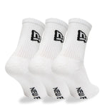 New Era Flag 3 Pack Crew White zokni