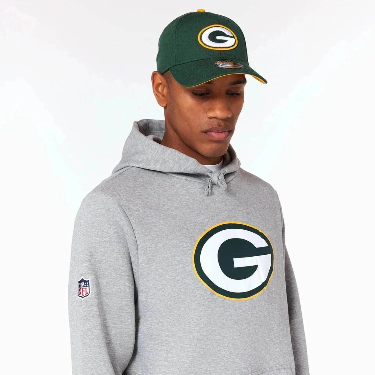 New Era Green Bay Packers NFL Grey kapucnis pulóver