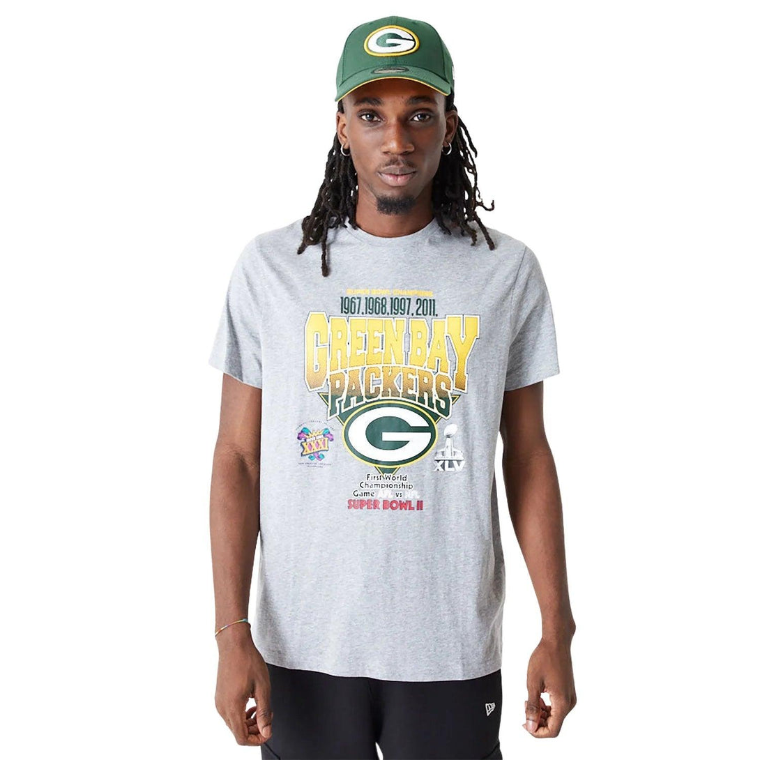 New Era Green Bay Packers NFL Wordmark Grey Póló - Sportmania.hu