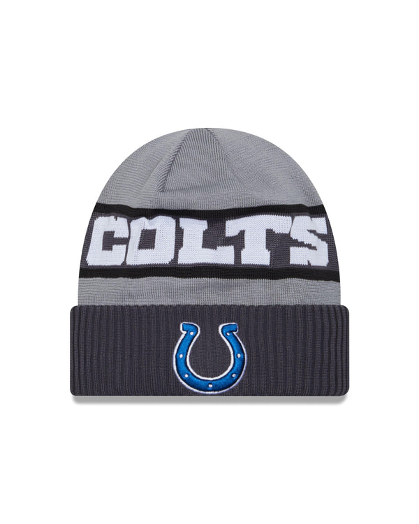 New Era Indianapolis Colts NFL Sideline 2023 Grey Cuff Knit Beanie kötött sapka - Sportmania.hu