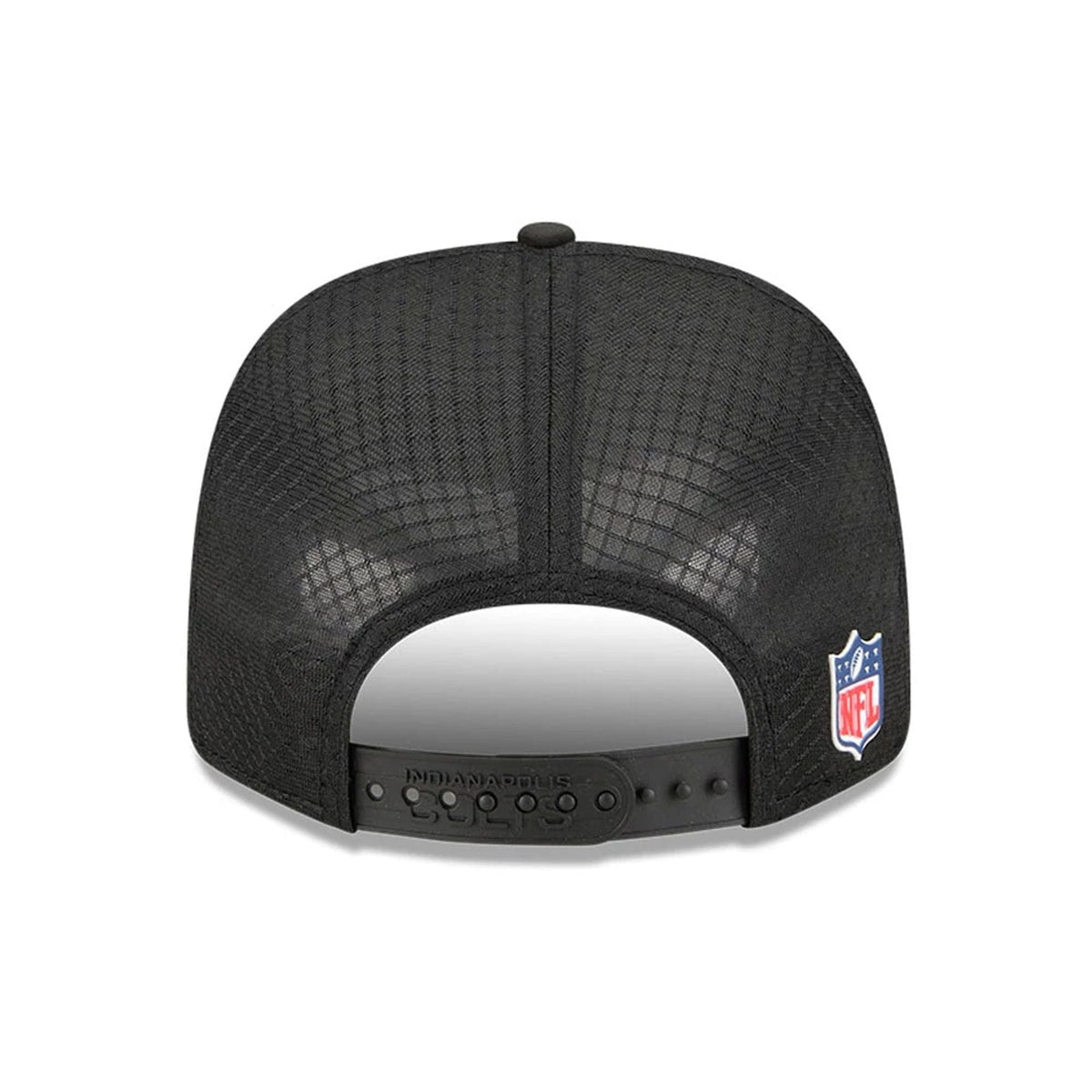 New Era Indianapolis Colts NFL Sideline 2025 Black 9SEVENTY Trucker Stretch Snap - baseball sapka