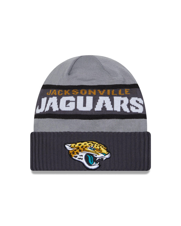 New Era Jacksonville Jaguars NFL Sideline 2023 Grey Cuff Knit Beanie kötött sapka - Sportmania.hu