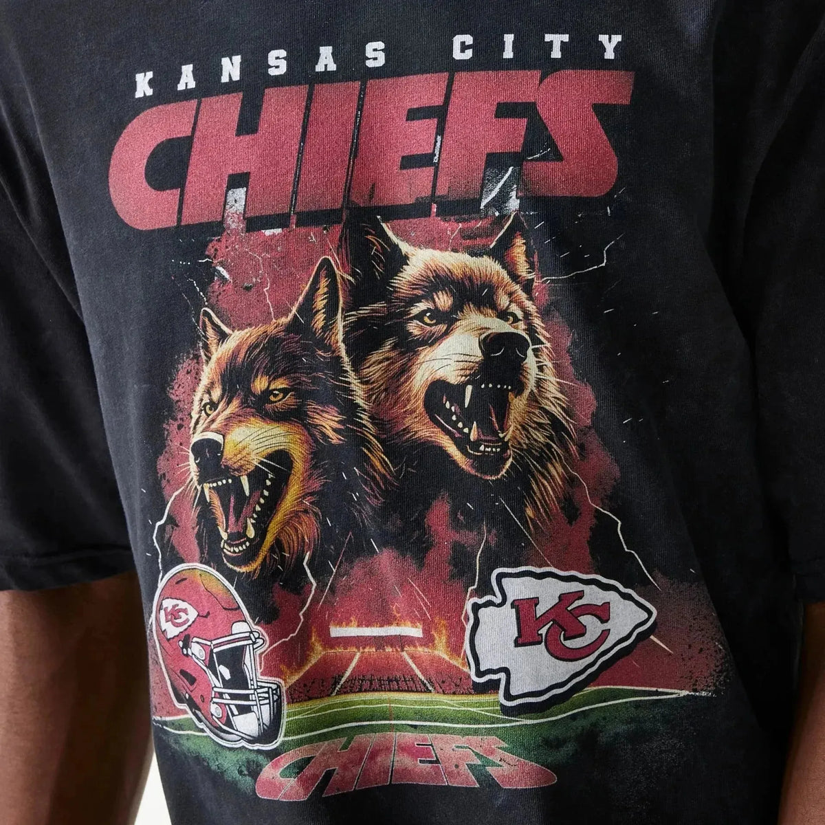 New Era Kansas City Chiefs NFL Games Premium Apparel Black Oversized férfi póló