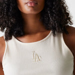 New Era LA Dodgers Womens MLB Rib Light Beige Rib Tank Top