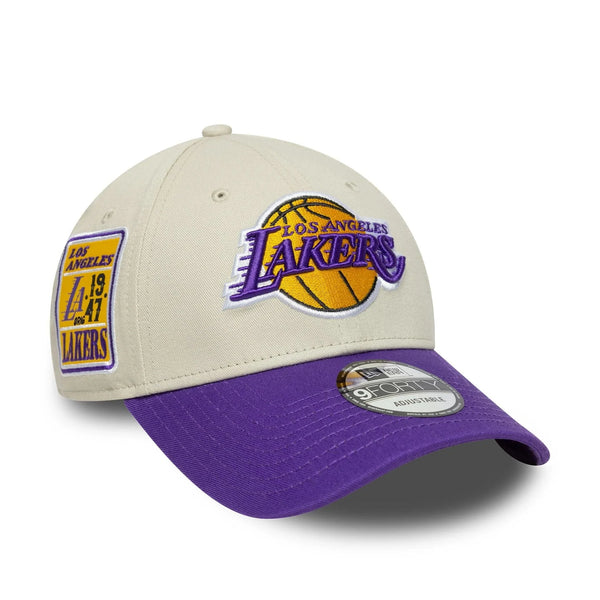 New Era LA Lakers NBA Contrast Patch Cream 9FORTY baseball sapka