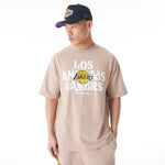 New Era LA Lakers NBA Graphic Beige Oversized férfi póló