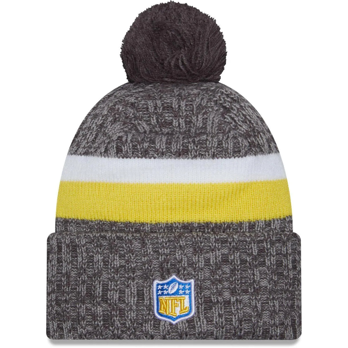 New Era Los Angeles Rams NFL Sideline Grey Bobble Knit kötött sapka