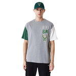 New Era Milwaukee Bucks NBA Cut Sew Grey Oversized férfi Póló