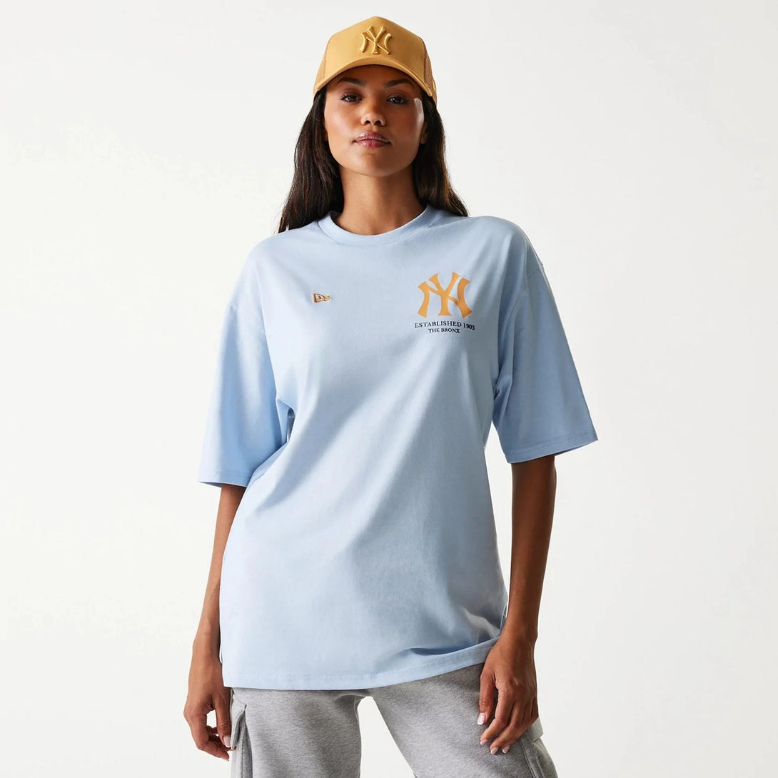 New Era New York Yankees MLB Baseball Graphic Pastel Blue Oversized póló - Sportmania.hu