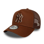New Era New York Yankees MLB Outline Brown 9FORTY E-Frame Trucker sapka