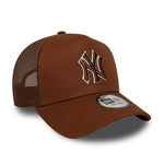 New Era New York Yankees MLB Outline Brown 9FORTY E-Frame Trucker sapka
