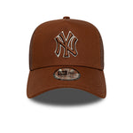 New Era New York Yankees MLB Outline Brown 9FORTY E-Frame Trucker sapka