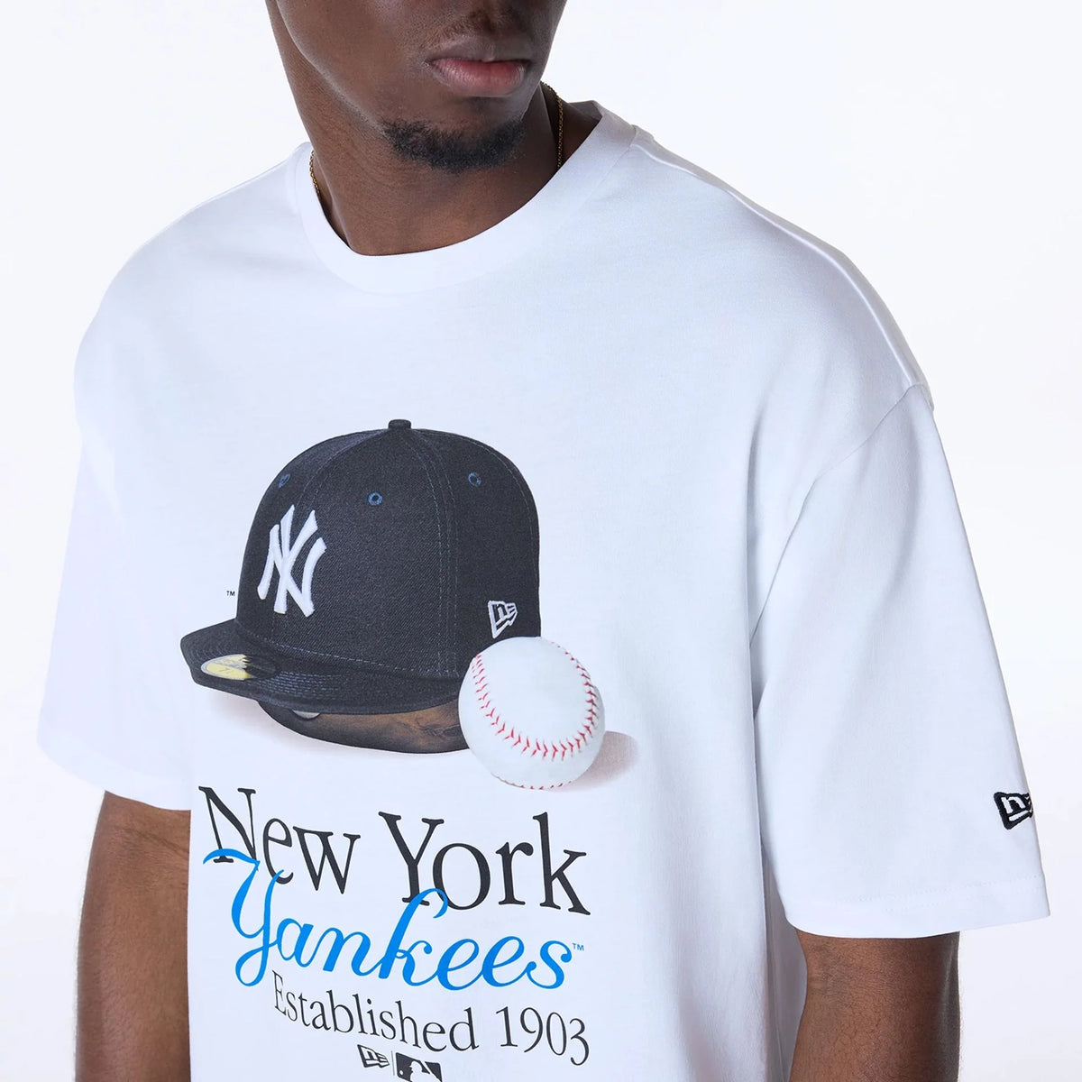 New Era New York Yankees MLB Script White Póló