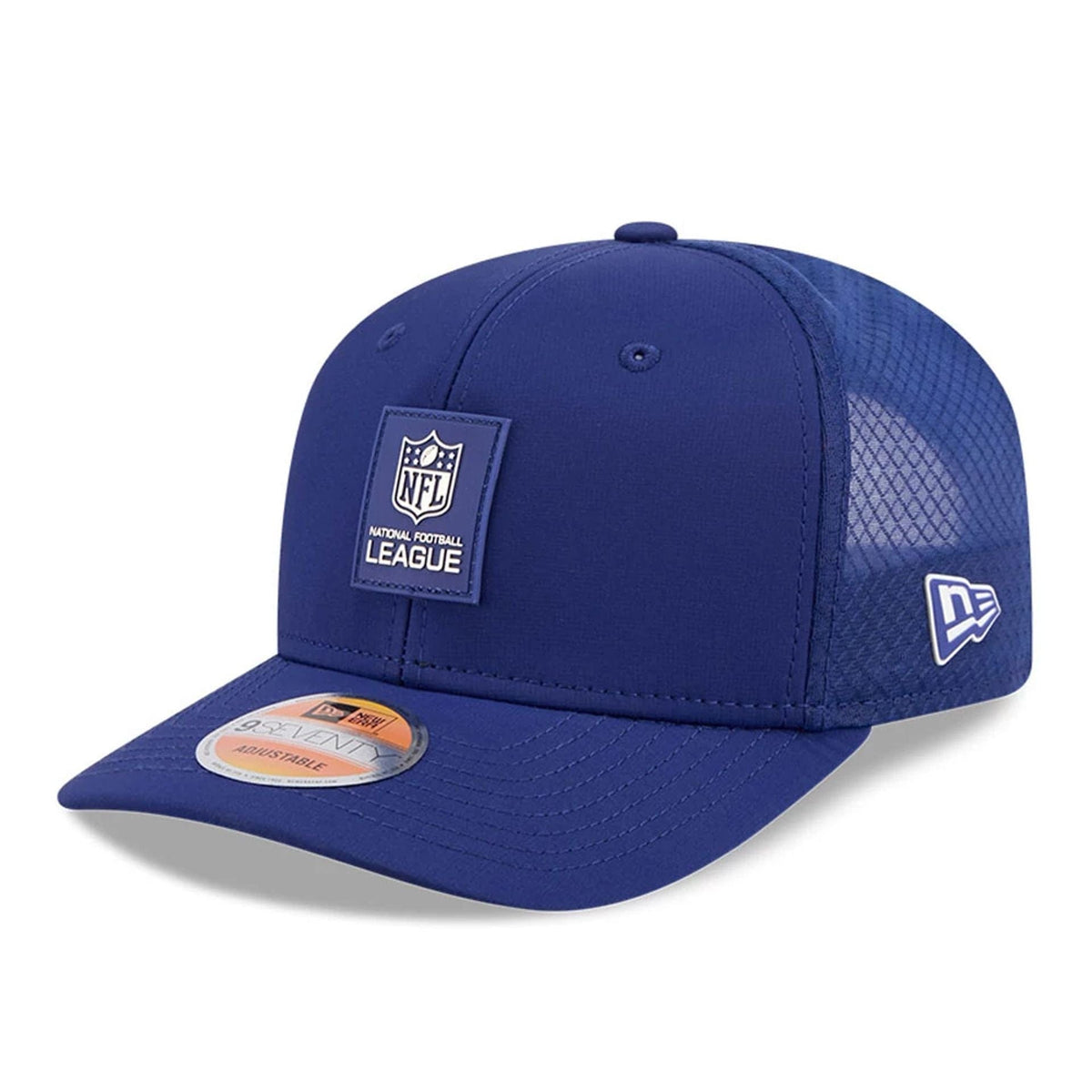 New Era NFL Official Logo NFL Sideline 2025 Blue 9SEVENTY Trucker Stretch Snap - baseball sapka