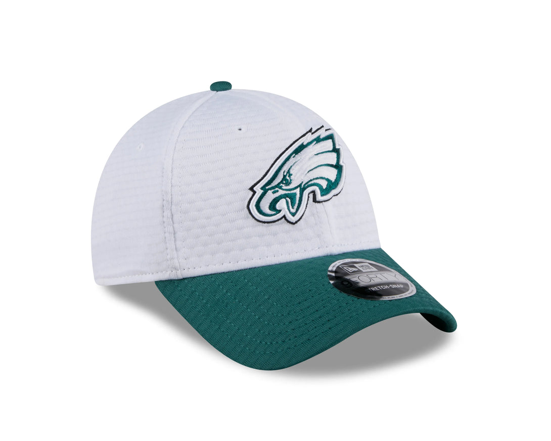 New Era Philadelphia Eagles Training 2024 White 9FORTY Stretch Snap sapka Baseball sapka - Sportmania.hu