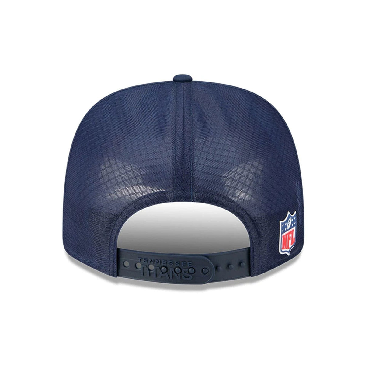 New Era Tennessee Titans NFL Sideline 2025 Dark Blue 9SEVENTY Trucker Stretch Snap - baseball sapka