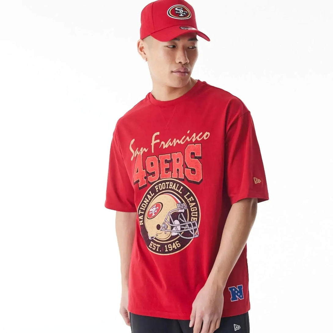 New San Francisco 49ers NFL Helmet Graphic Red Oversized póló - Sportmania.hu