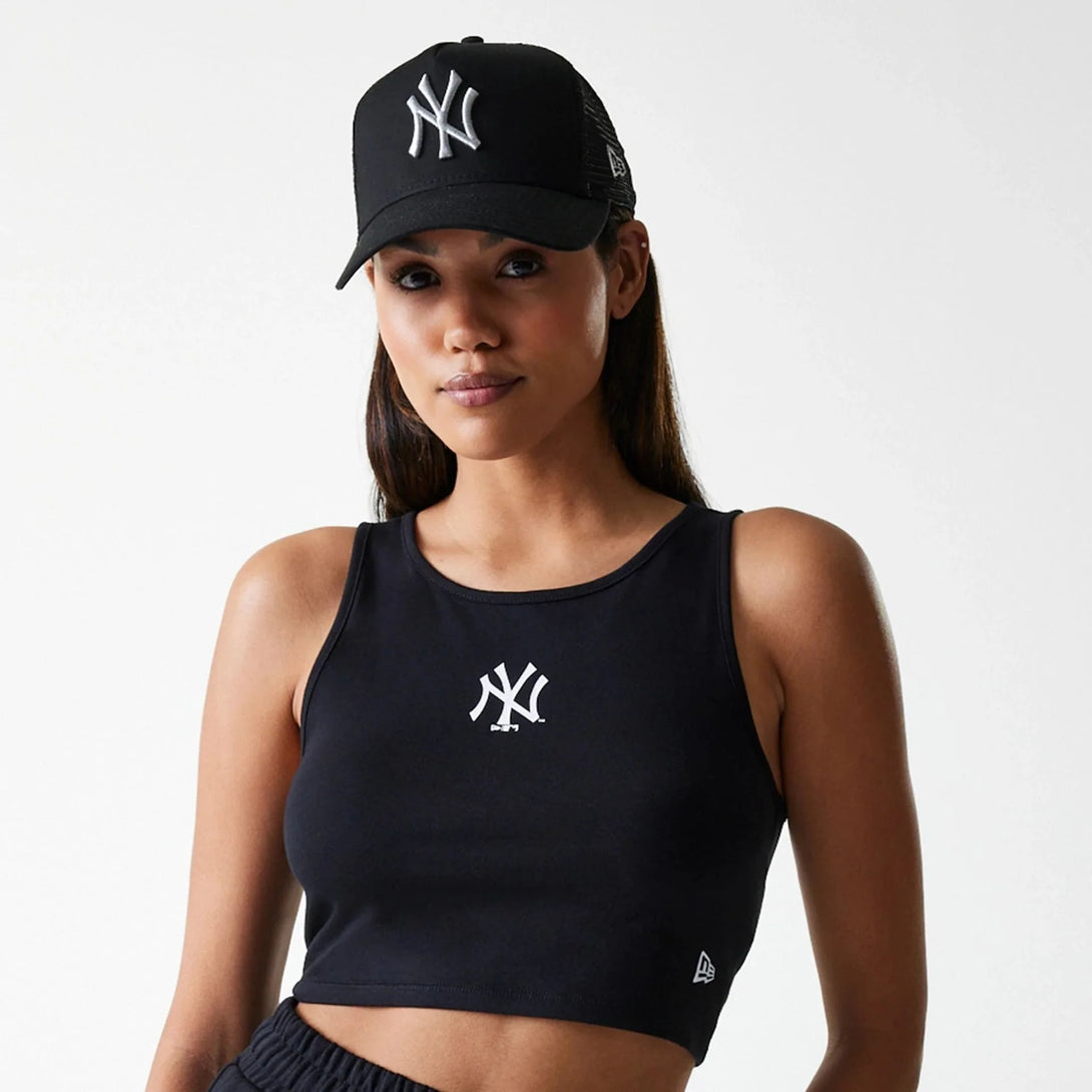 New York Yankees Womens MLB Midi League Essential Black Crop Tank Top - Sportmania.hu