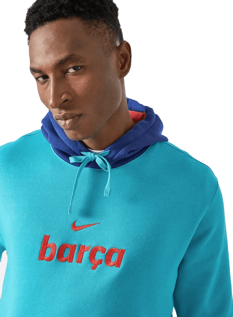 Nike FC Barcelona polár kapucnis pulóver, Kék - Sportmania.hu