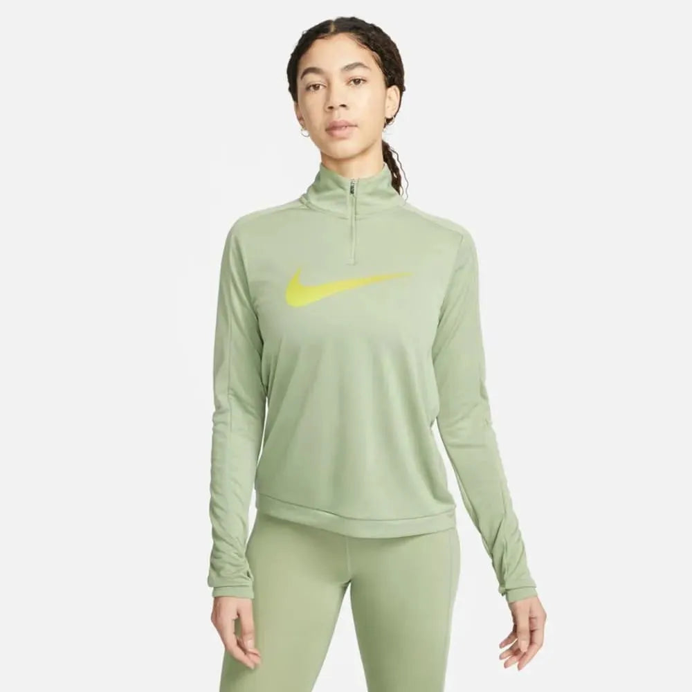 Nike_ Nike Dri-FIT Swoosh-Women\'s 1/4-Zip Long-Sleeve Running Mid Layer zip női pulóver