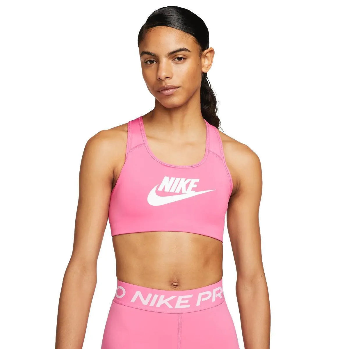 Nike_ Nike Swoosh-Women\'s Medium-Support Graphic Sports Bra Sportmelltartó - Sportmania.hu