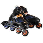 Nils Extreme 4-in-1 BRAVE BLUE- ROLLER SKATES SIZE S (29-33) WITH HOCKEY BOARD narancssárga görkorcsolya