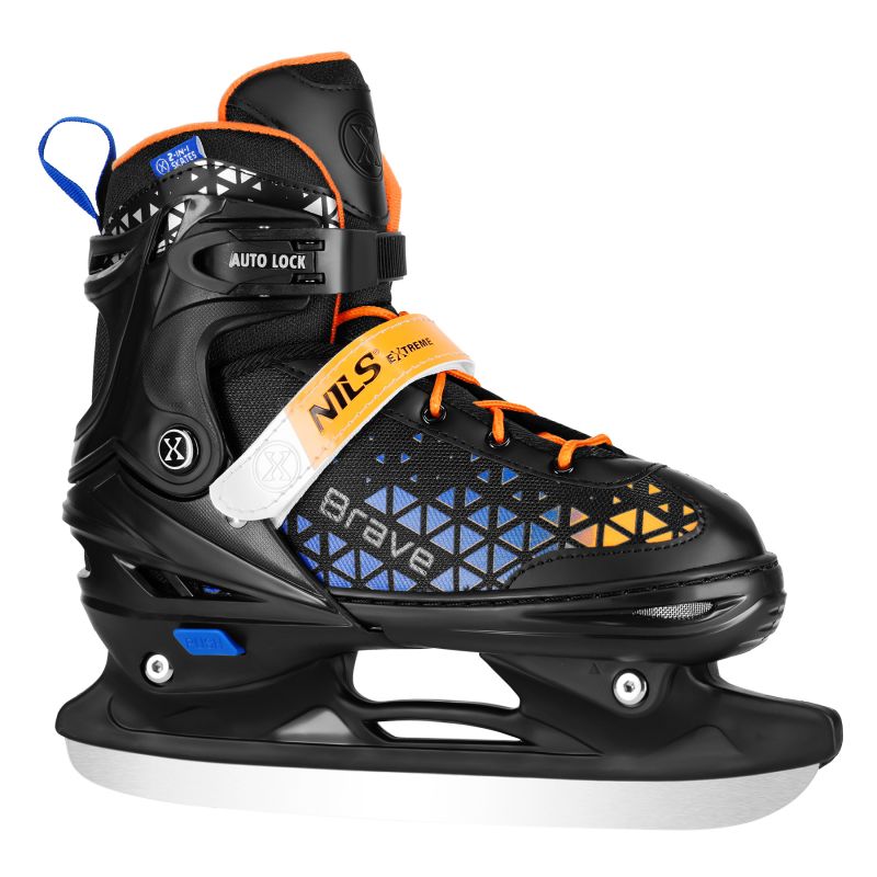 Nils Extreme 4-in-1 BRAVE BLUE- ROLLER SKATES SIZE S (29-33) WITH HOCKEY BOARD narancssárga görkorcsolya