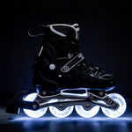 Nils Extreme 4in1 inline skates with replaceable hockey blade, LED, size M (35-38) fekete görkorcsolya