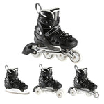 Nils Extreme 4in1 inline skates with replaceable hockey blade, LED, size M (35-38) fekete görkorcsolya