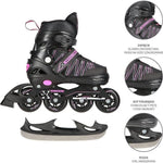 Nils Extreme NH11912 A 2in1 roller skates with replaceable hockey blade 31-34 Jr 16-21-045 fekete görkorcsolya, gyerek