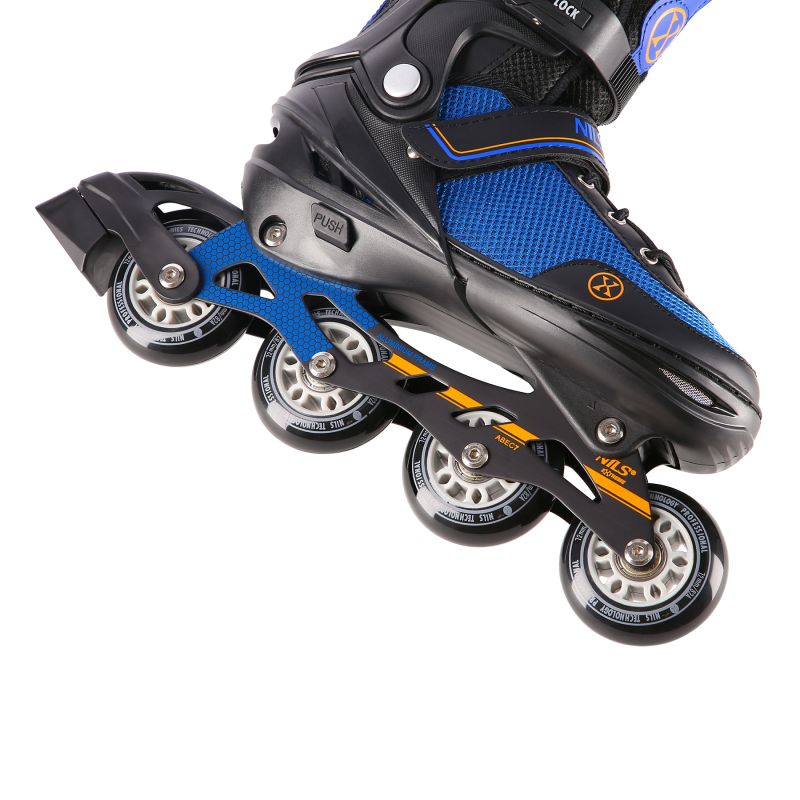 NH18188A 2in1 BLACK-ORANGE SIZE L(39-43) ROLLER SKATES WITH HOCKEY SLEEVE NILS EXTREME narancssárga görkorcsolya